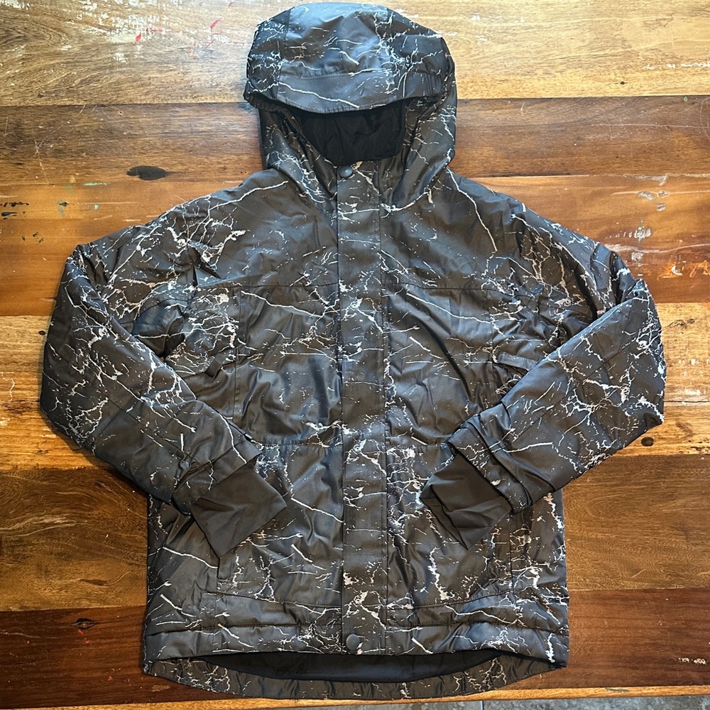 All in Motion Black and White Patterned Winter Coat